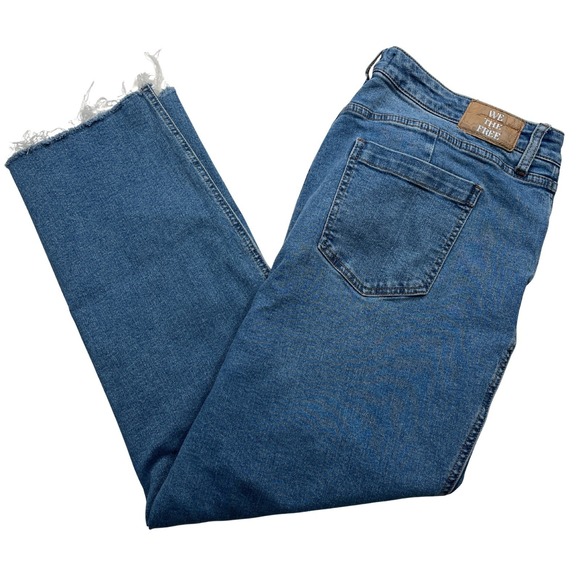We The Free Denim - Free People 🌸 We The Free Cropped‎ Women's Jeans 35 Raw Hem Straight Leg Boho